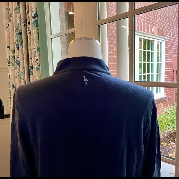 TaylorByrds  Mens Navy Blue 100% Cotton 1/4 Zip Pullover Size M - Picture 7 of 12